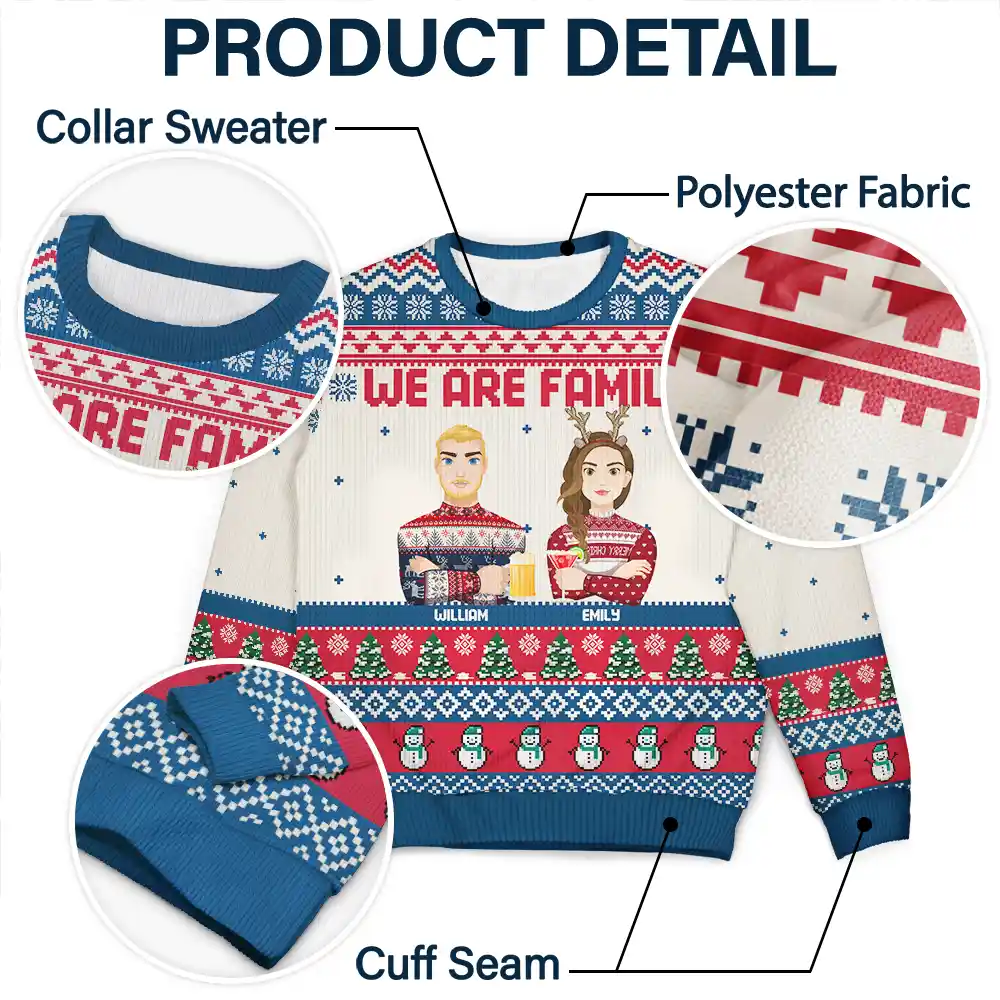 Christmas Family Crew We Are Family - Personalized Unisex Ugly Sweater - Image 6
