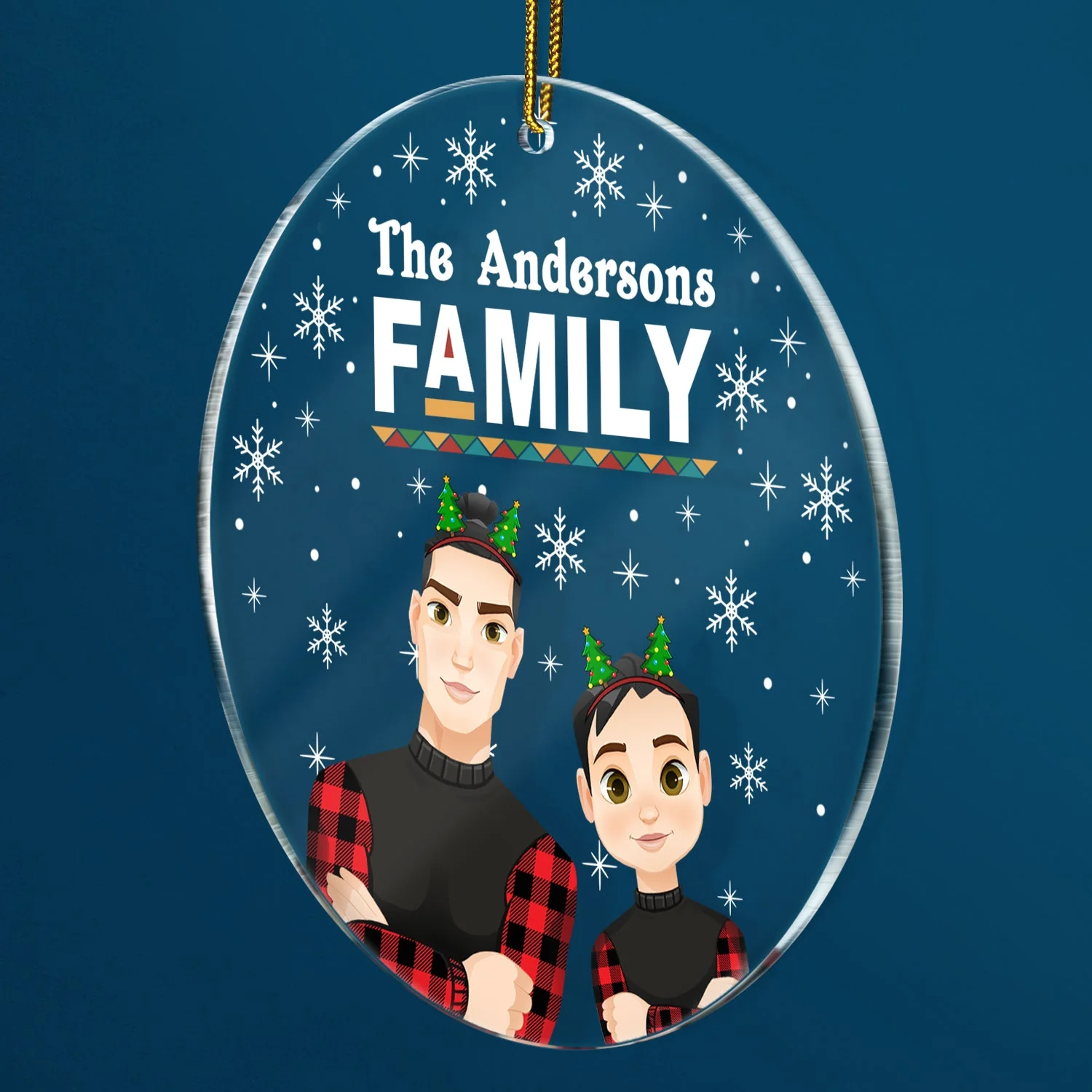 Christmas Family Custom Name - Gift For Family - Personalized Circle Acrylic Ornament - Image 2