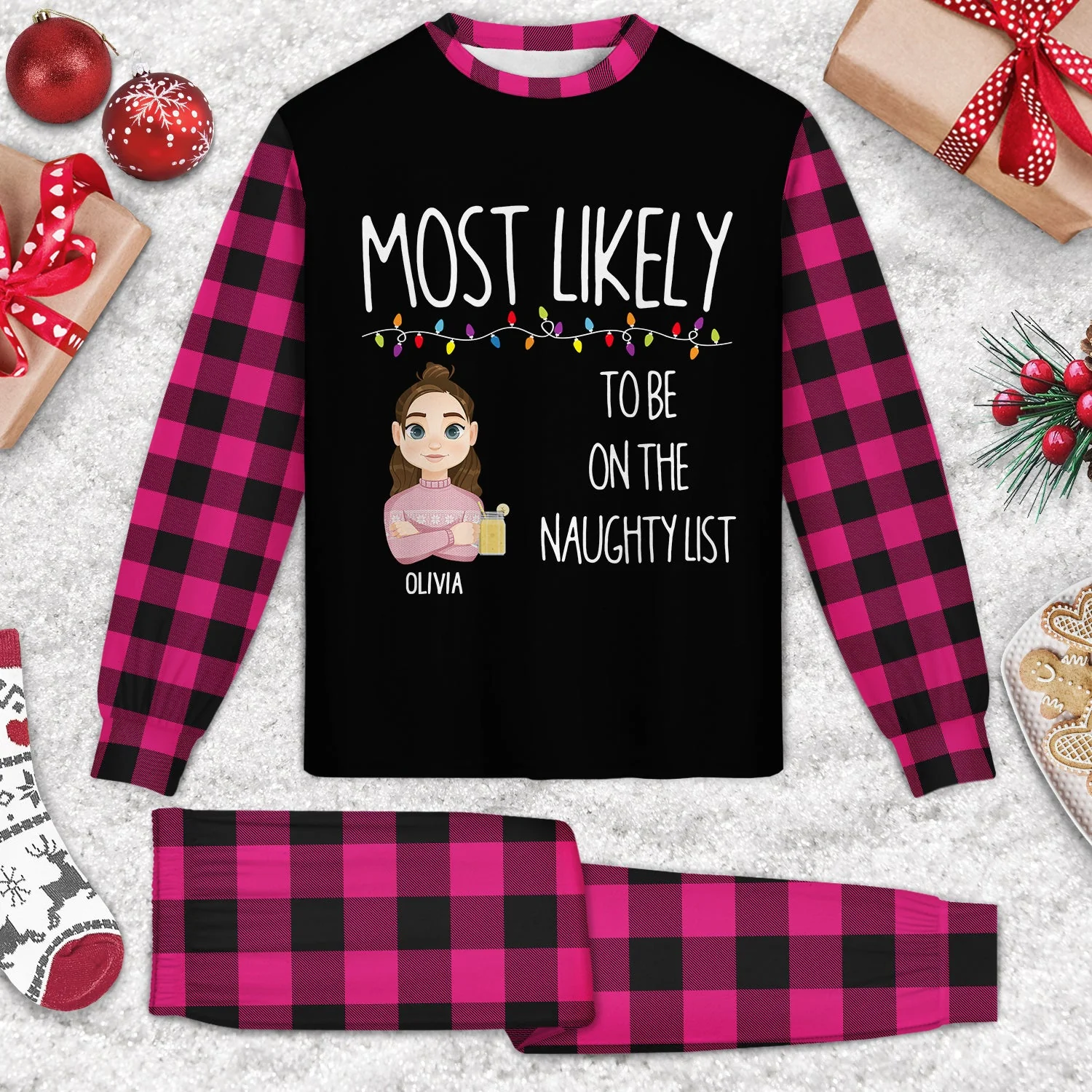 Christmas Family Matching Clothing Most Likely - Gift For Family - Personalized Unisex Pajamas Set - Image 3
