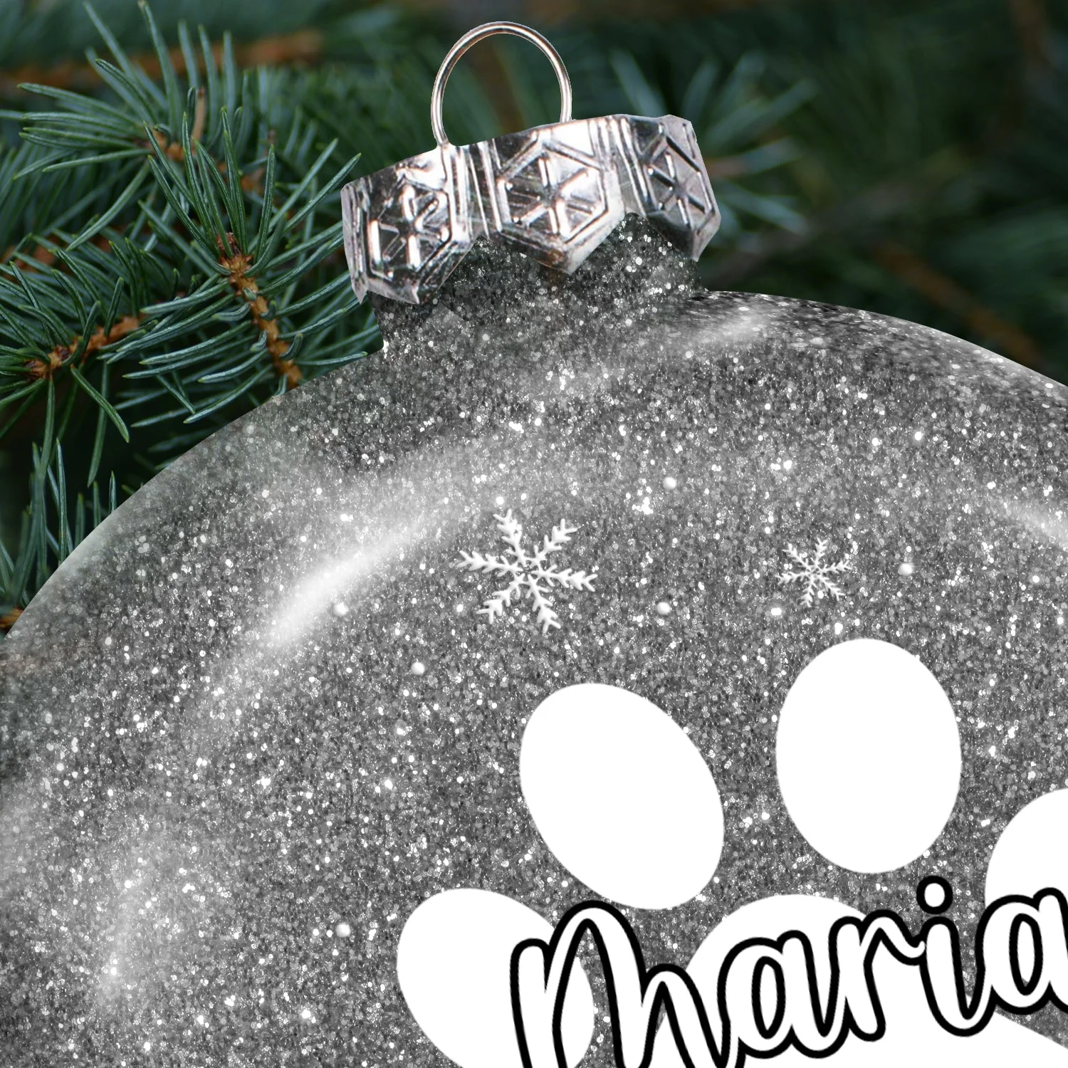 Christmas Family Name Custom Name Alphabet - Gift For Family - Personalized Glitter Plastic Ornament - Image 4