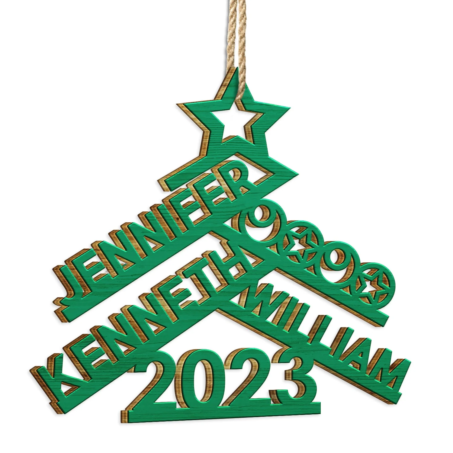 Christmas Family Names Decor - Gift For Family - Personalized Wooden Cutout Ornament - Image 2