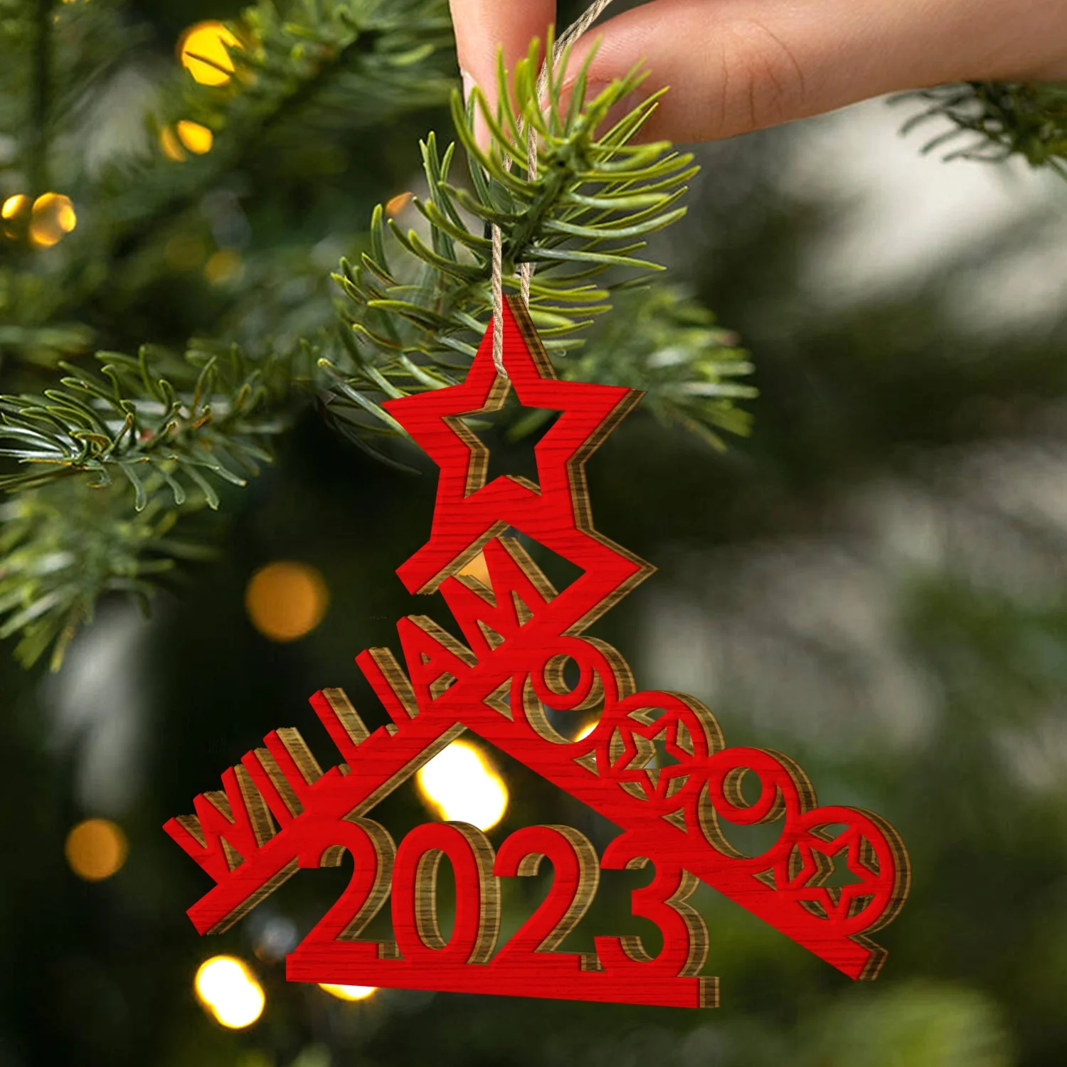 Christmas Family Names Decor - Gift For Family - Personalized Wooden Cutout Ornament - Image 3
