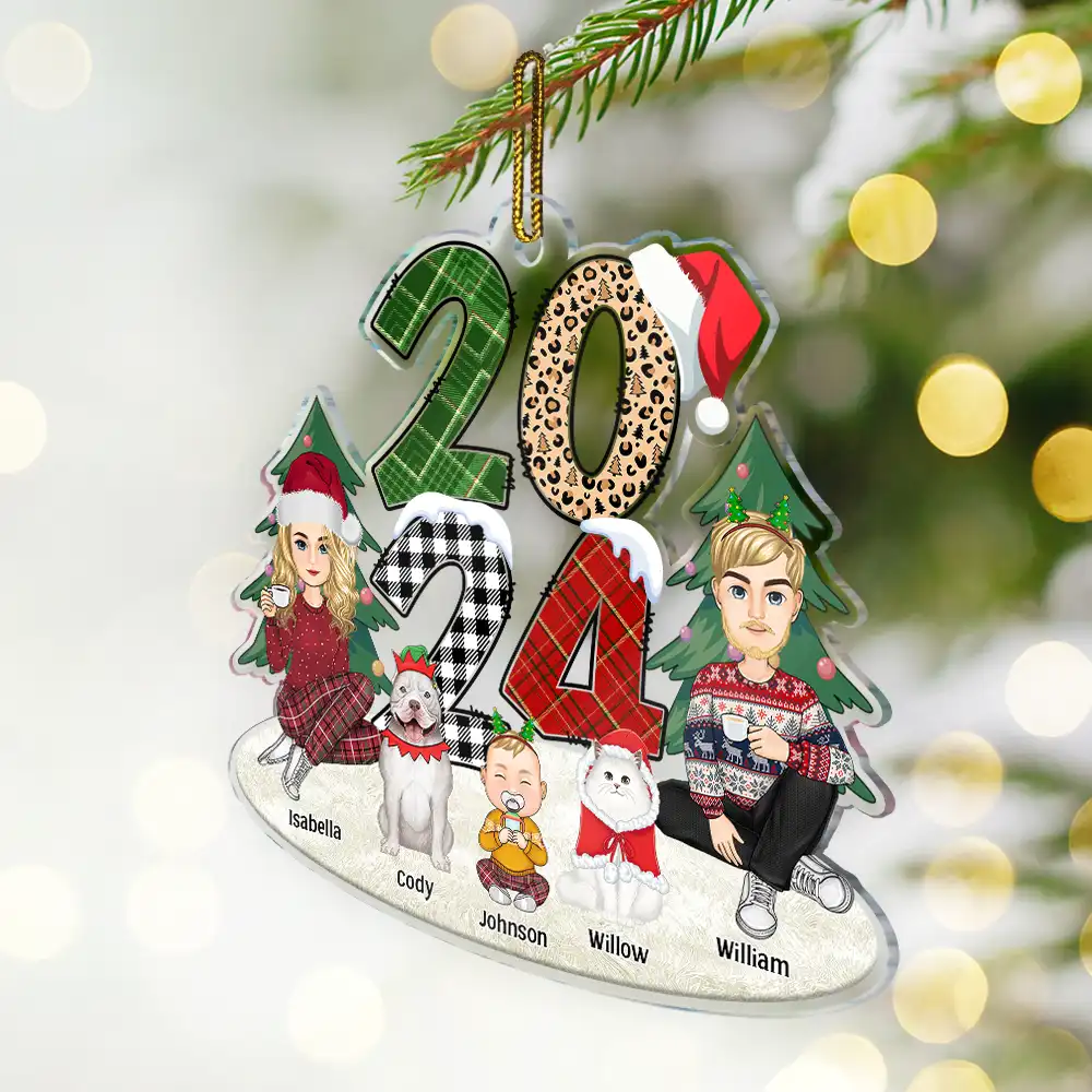 Christmas Family Sitting 2024 - Personalized Cutout Acrylic Ornament - Image 2