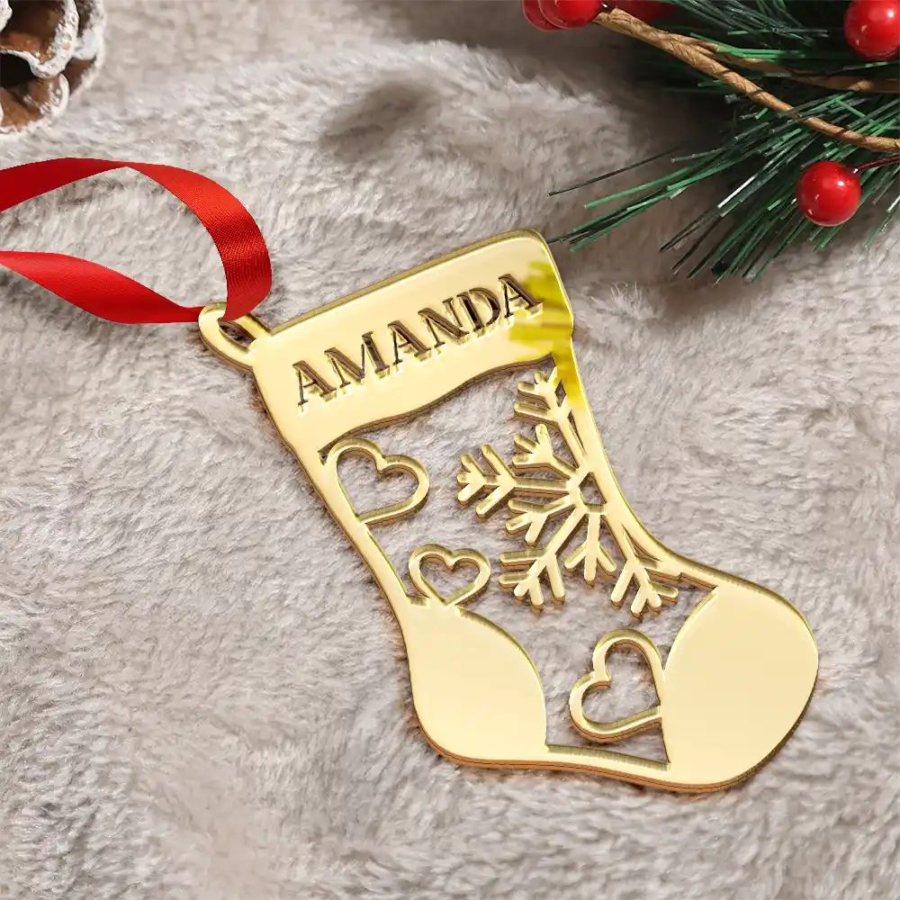 Christmas Family Stockings - Personalized DIY Mirror Acrylic Ornament - Image 4