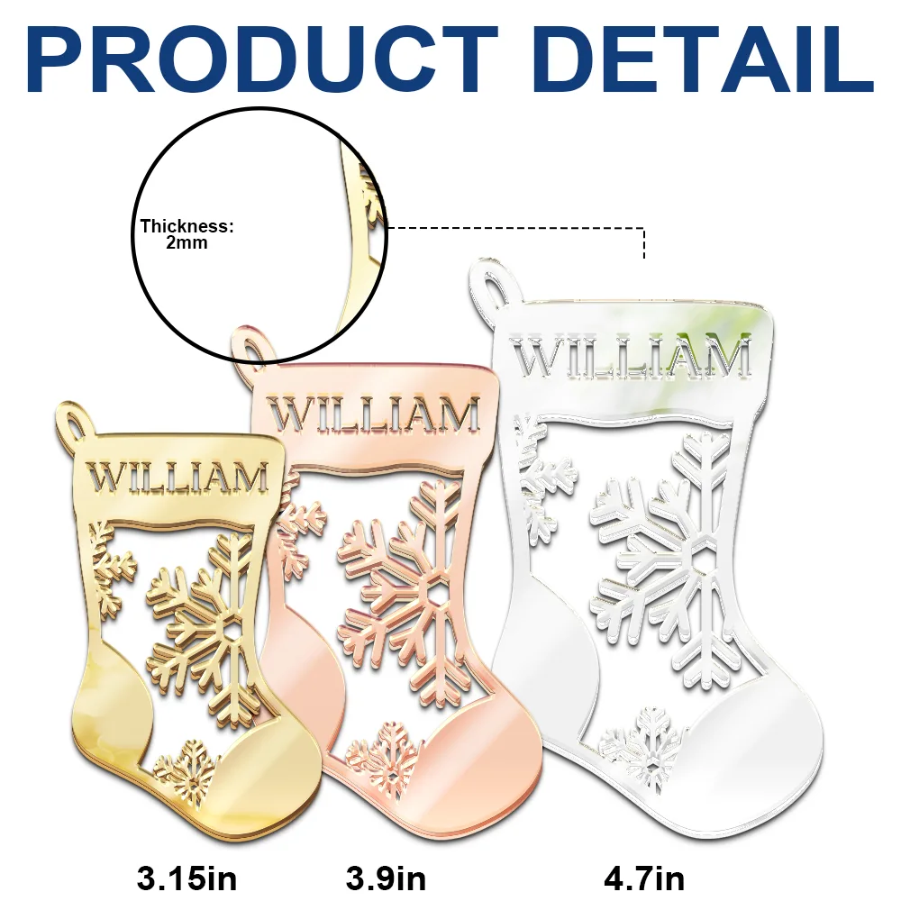 Christmas Family Stockings - Personalized DIY Mirror Acrylic Ornament - Image 5