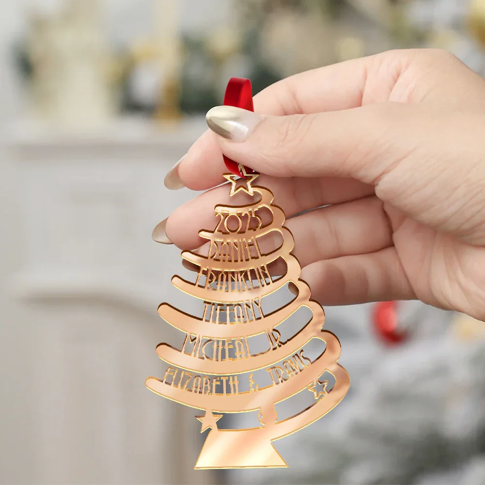Christmas Family Trees - Personalized DIY Mirror Acrylic Ornament - Image 4