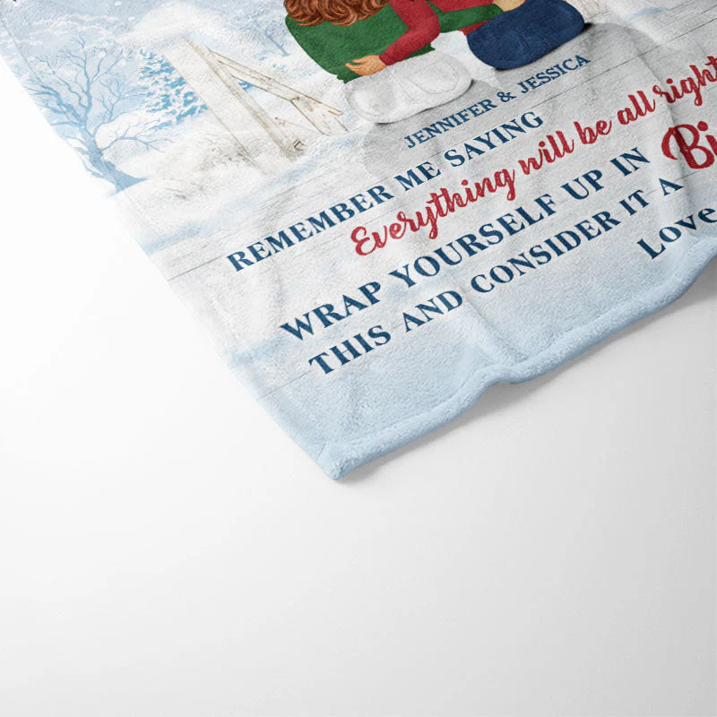 Christmas Filled This Blanket With Hugs And Love - Gift For Sisters - Personalized Custom Fleece Blanket - Image 3