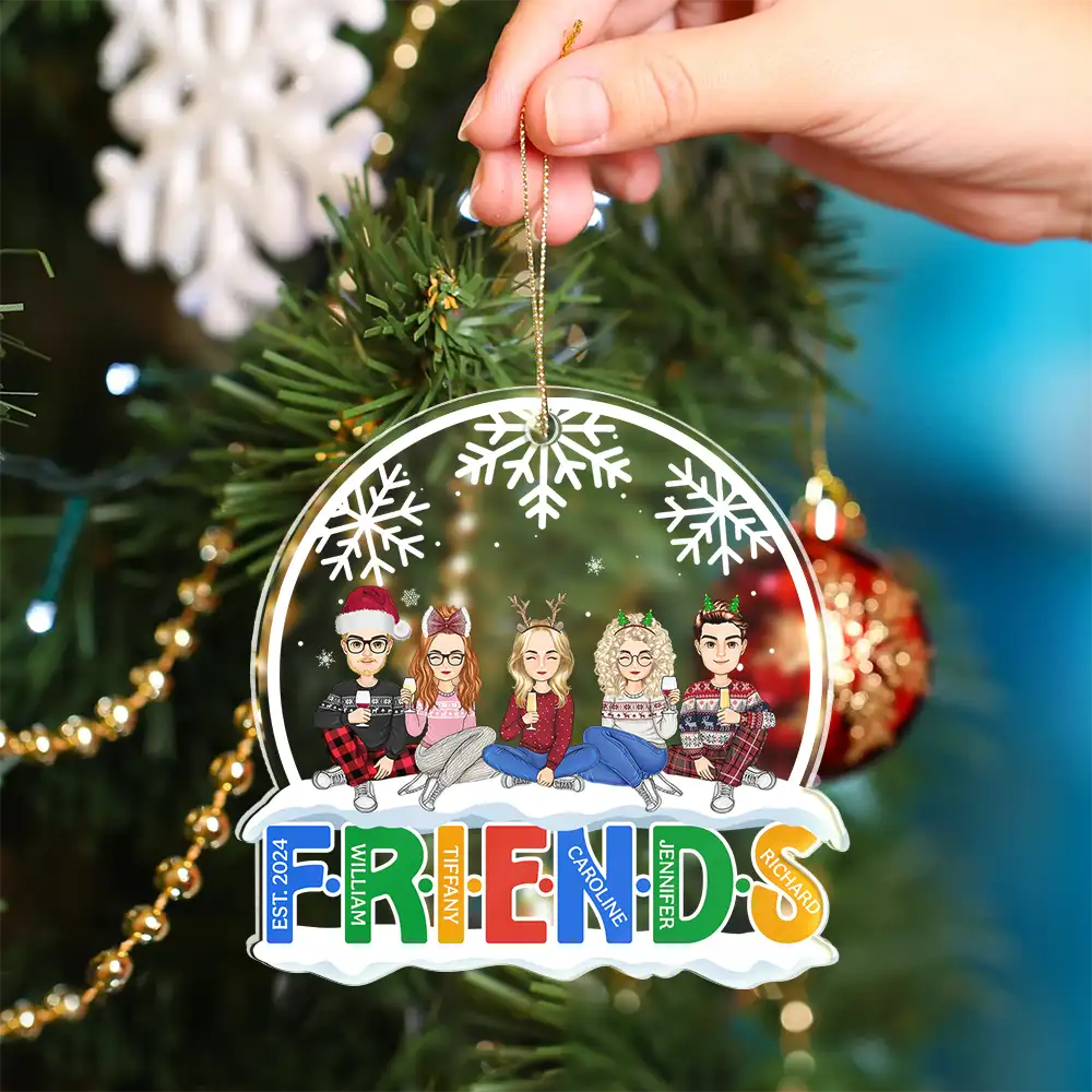 Christmas Friends Always Better Together - Personalized Custom Shaped Acrylic Ornament - Image 4