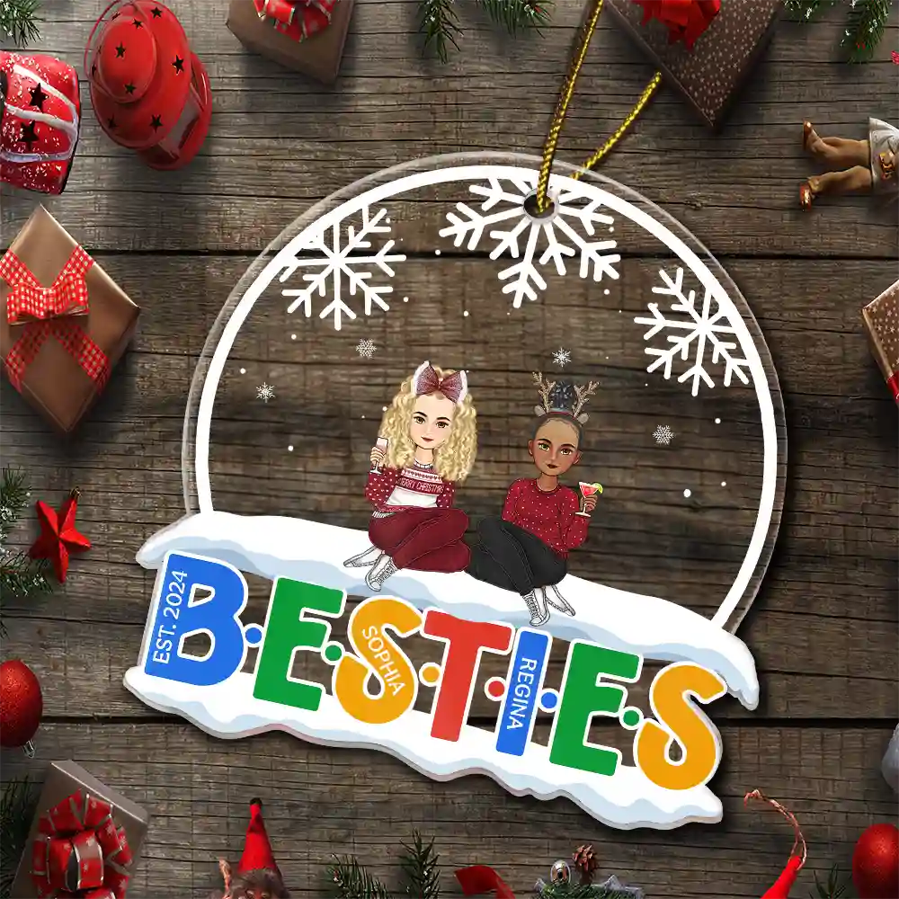 Christmas Friends Always Better Together - Personalized Custom Shaped Acrylic Ornament - Image 5