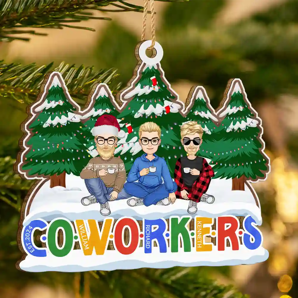 Christmas Friends Always Better Together - Personalized Wooden Cutout Ornament - Image 3