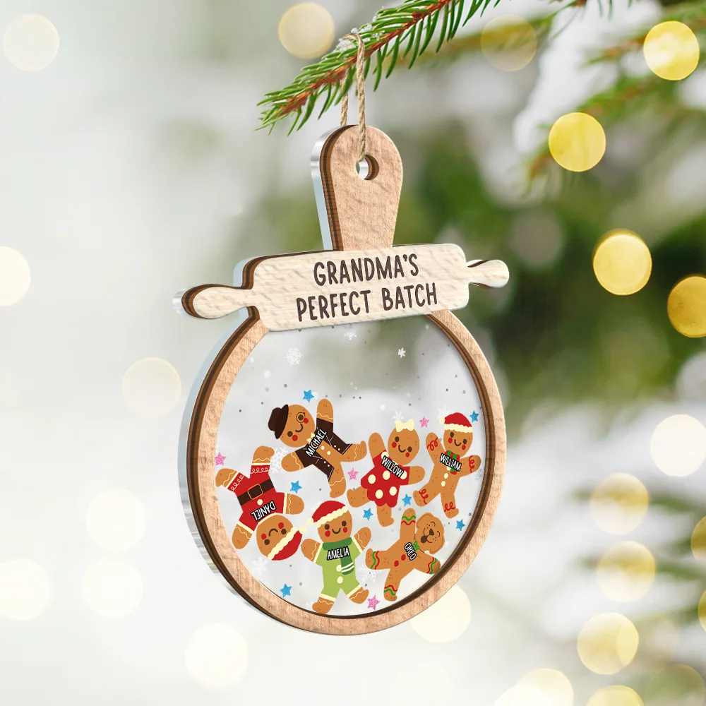 Christmas Grandma Cookies - Personalized 2-Layered Mix Ornament - Image 2