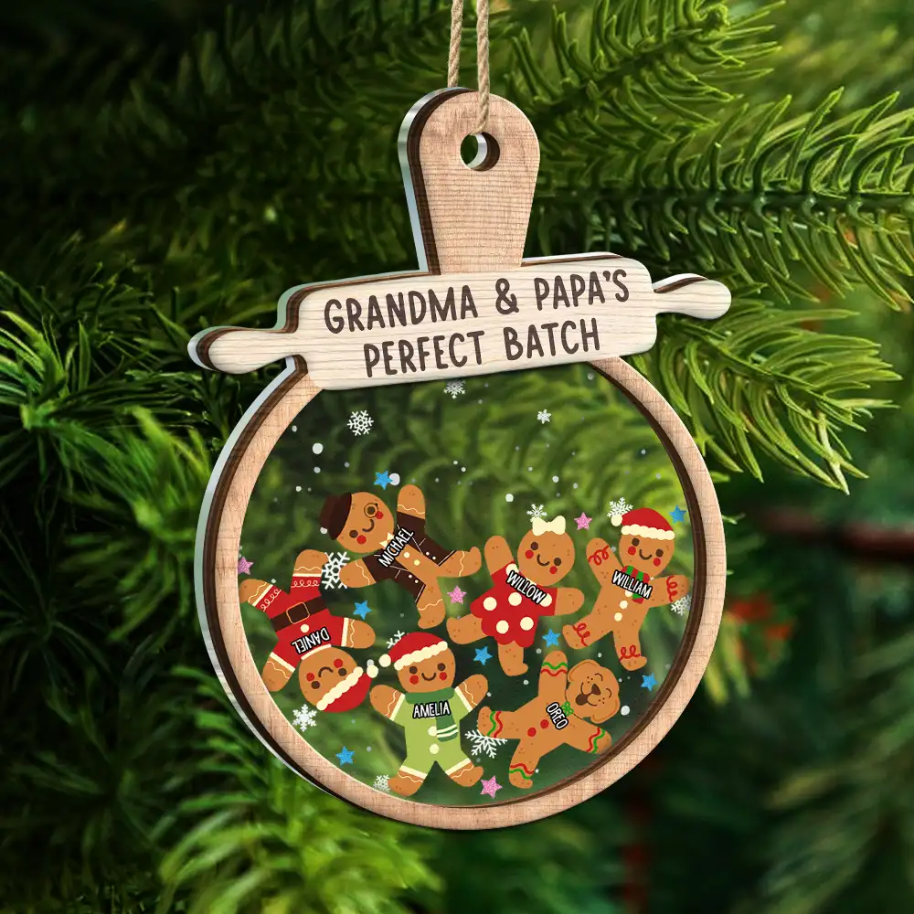 Christmas Grandma Cookies - Personalized 2-Layered Mix Ornament - Image 5