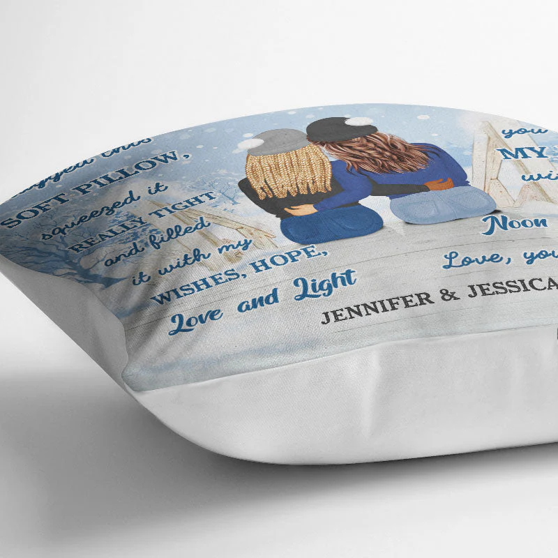 Christmas I Hugged This Soft Pillow - Gift For Sisters - Personalized Custom Pillow - Image 3