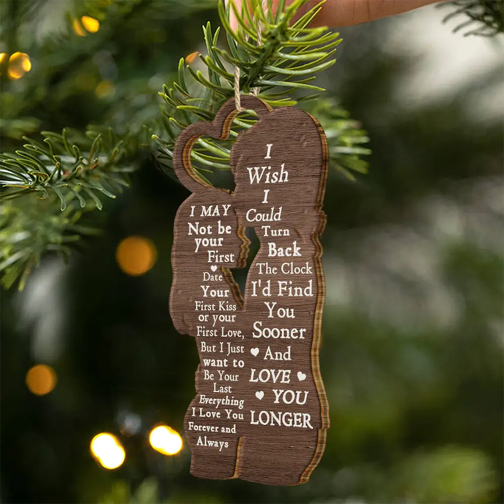 Christmas I Wish I Could Turn Back The Clock - Personalized Wooden Ornament Print 2 Sides - Image 2