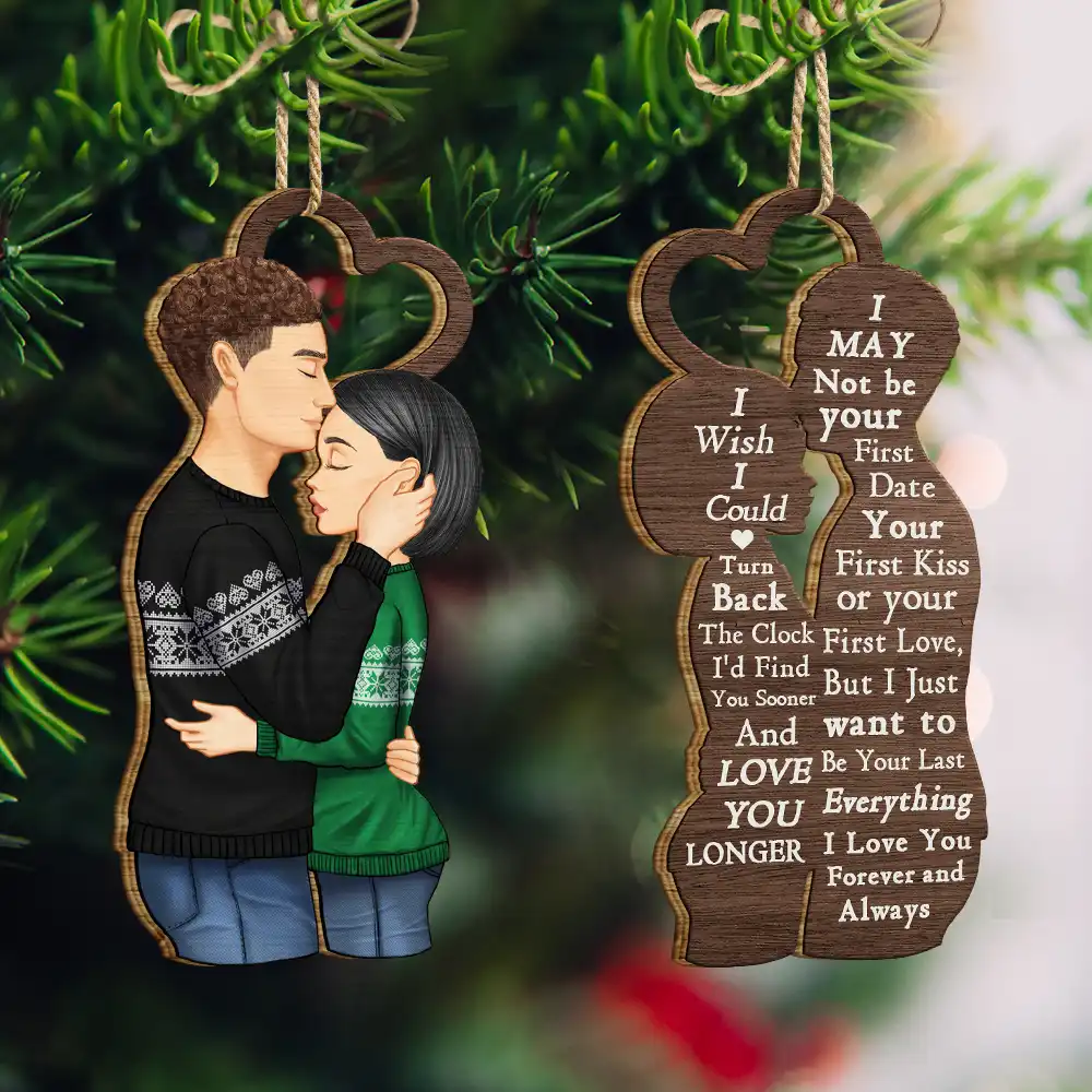 Christmas I Wish I Could Turn Back The Clock - Personalized Wooden Ornament Print 2 Sides - Image 3