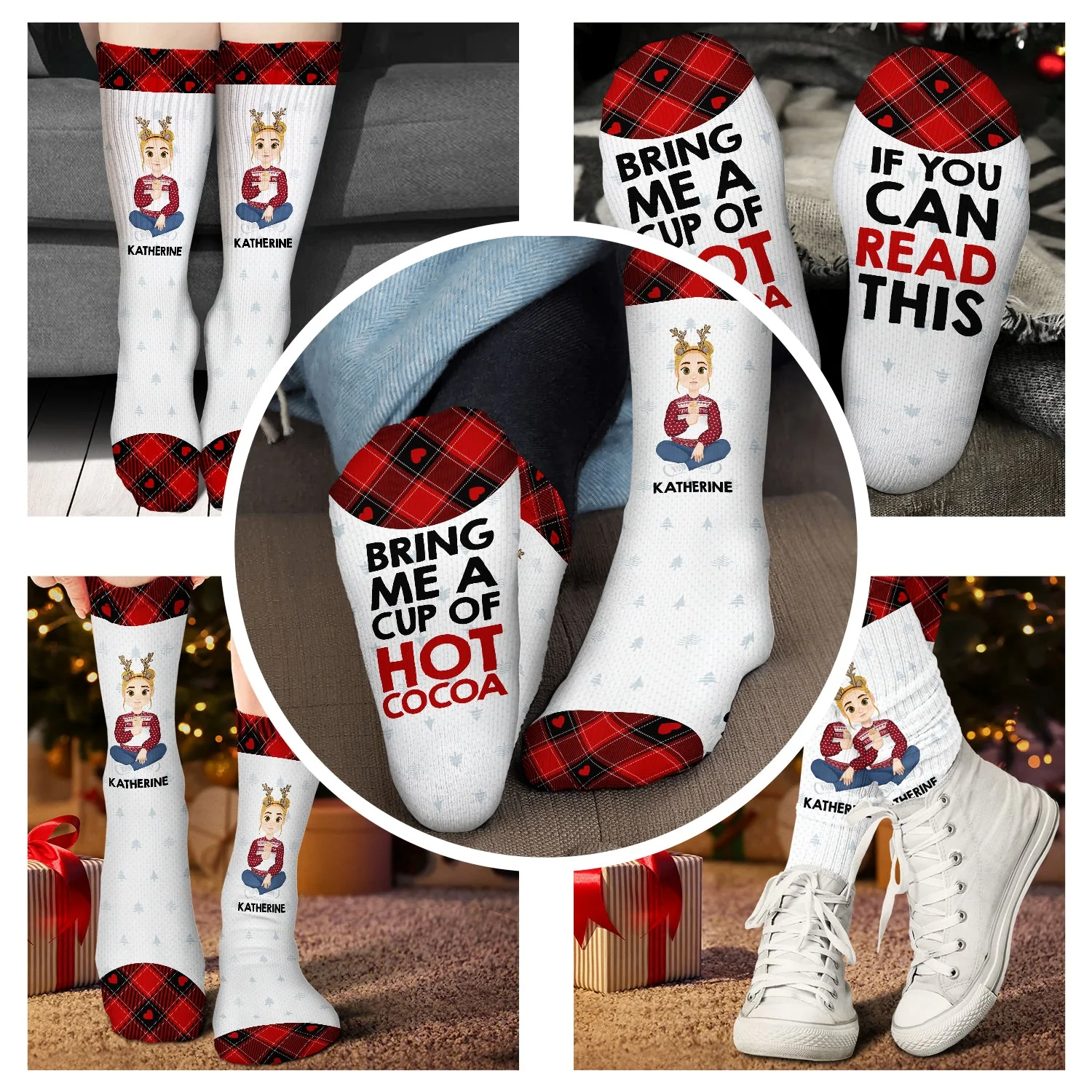 Christmas If You Can Read This Bring Me A Cup - Gift For Yourself - Personalized Socks - Image 4