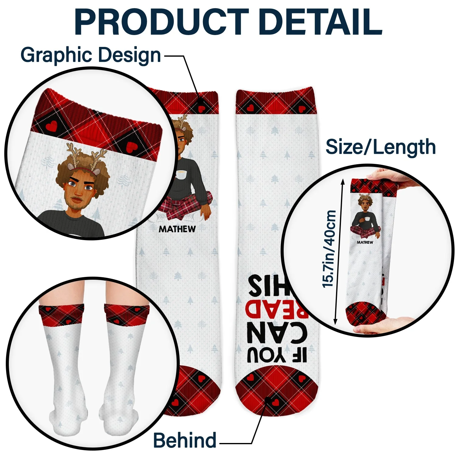 Christmas If You Can Read This Bring Me A Cup - Gift For Yourself - Personalized Socks - Image 5