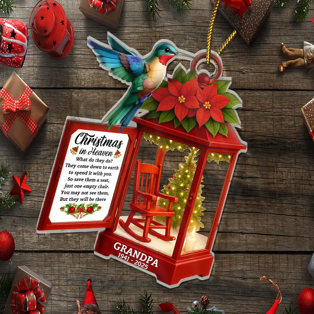 Christmas In Heaven 3D Effect Memorial Bird - Personalized Custom Shaped Acrylic Ornament - Image 5