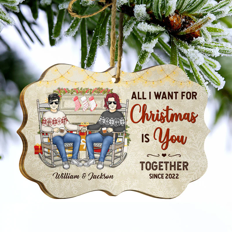 Christmas Is You Together Since - Gift For Couple - Personalized Wooden Ornament - Image 3