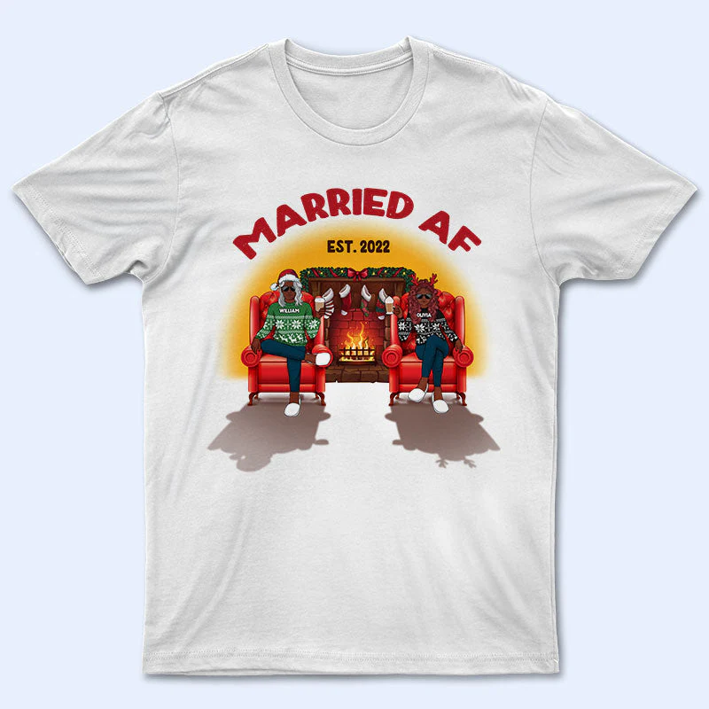 Christmas Married AF - Gift For Couples - Personalized Custom Sweatshirt - Image 5