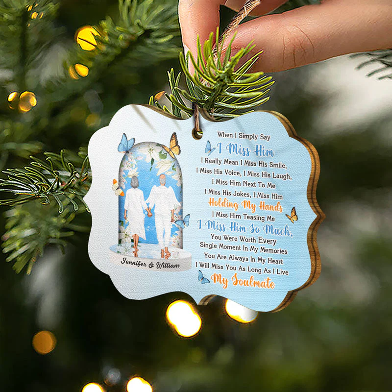 Christmas Memorial Miss You As Long As I Live - Personalized Wooden Ornament - Image 2