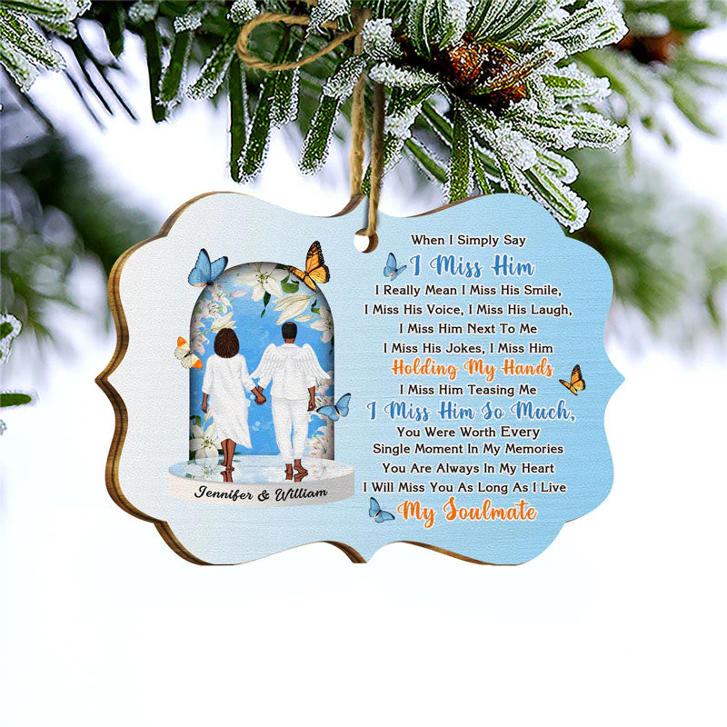 Christmas Memorial Miss You As Long As I Live - Personalized Wooden Ornament - Image 3
