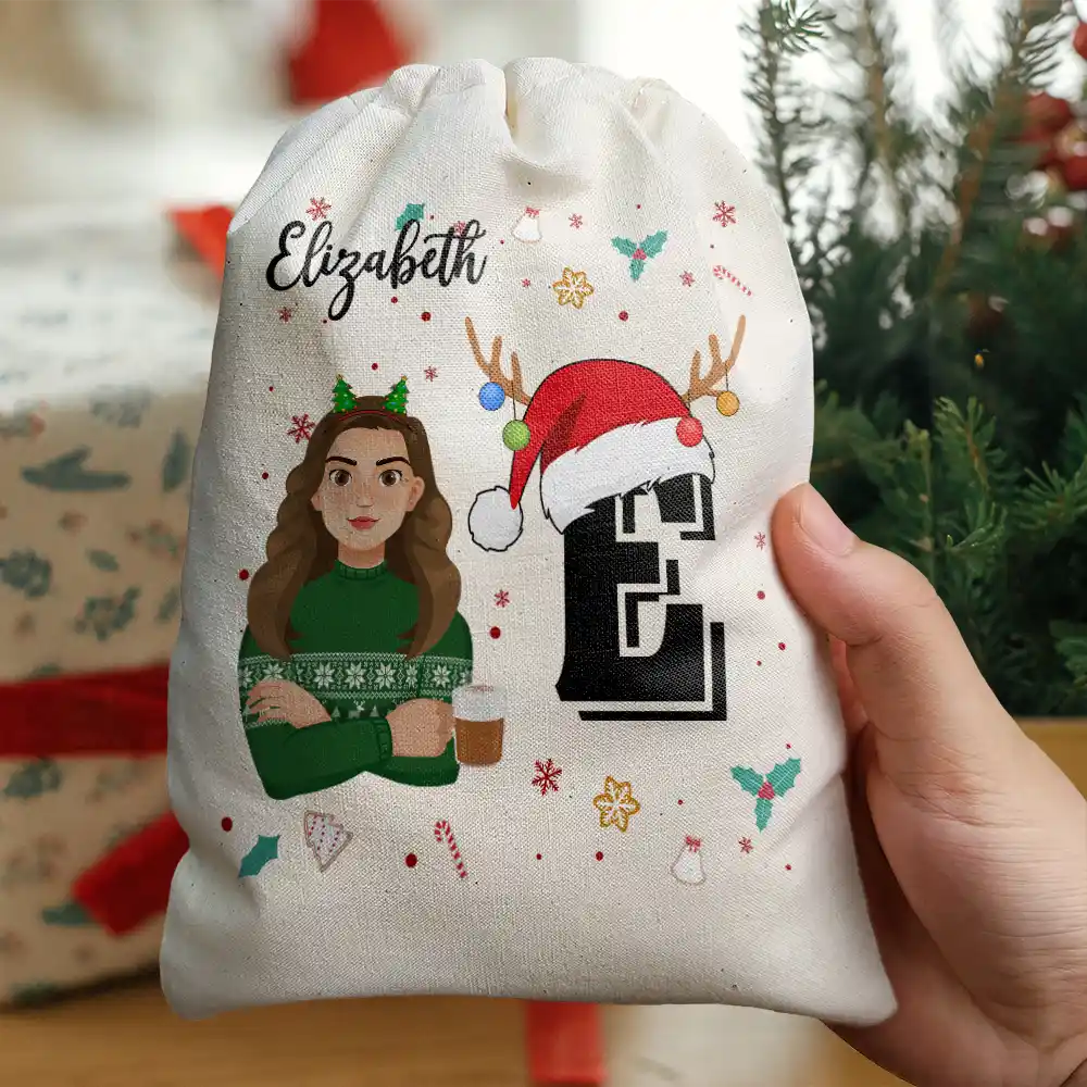 Christmas Monogram Letter Family - Personalized Favor Bag - Image 5