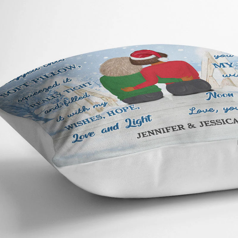 Christmas Mother And Daughter Hugged This Soft Pillow - Personalized Custom Pillow - Image 3