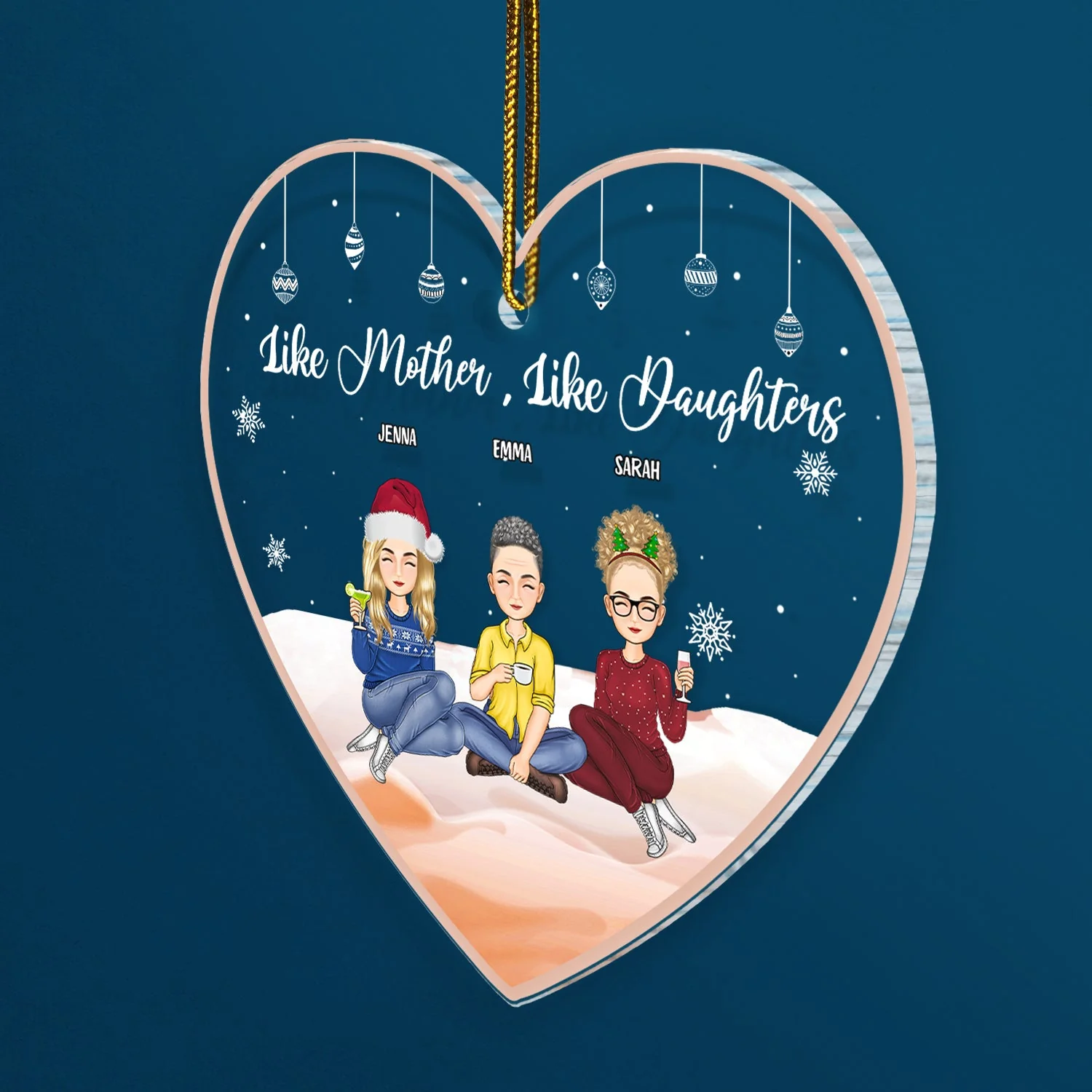 Christmas Mother & Daughter Like Mother Like Daughter - Gift For Mom - Personalized Custom Shaped Acrylic Ornament - Image 2