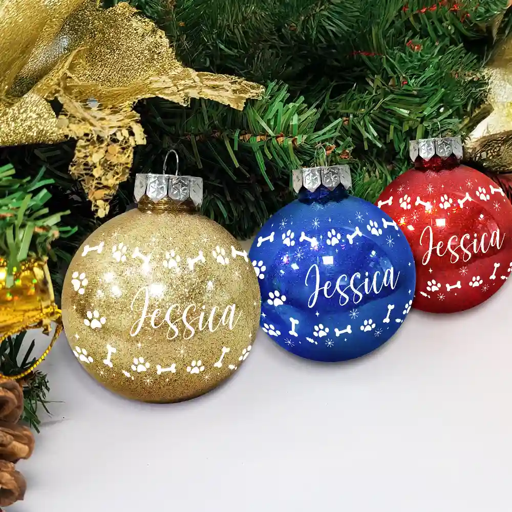 Christmas Ornaments With Name - Personalized Ball Ornament - Image 4