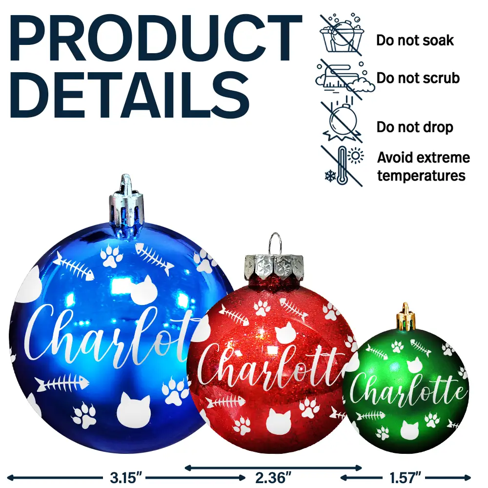 Christmas Ornaments With Name - Personalized Ball Ornament - Image 7