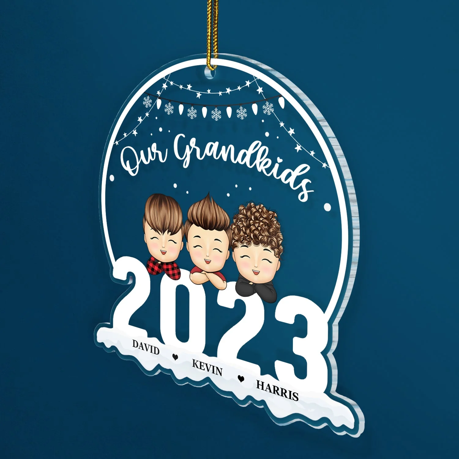 Christmas Our Grandkids 2023 - Gift For Grandparents - Personalized Custom Shaped Acrylic Ornament - Image 2