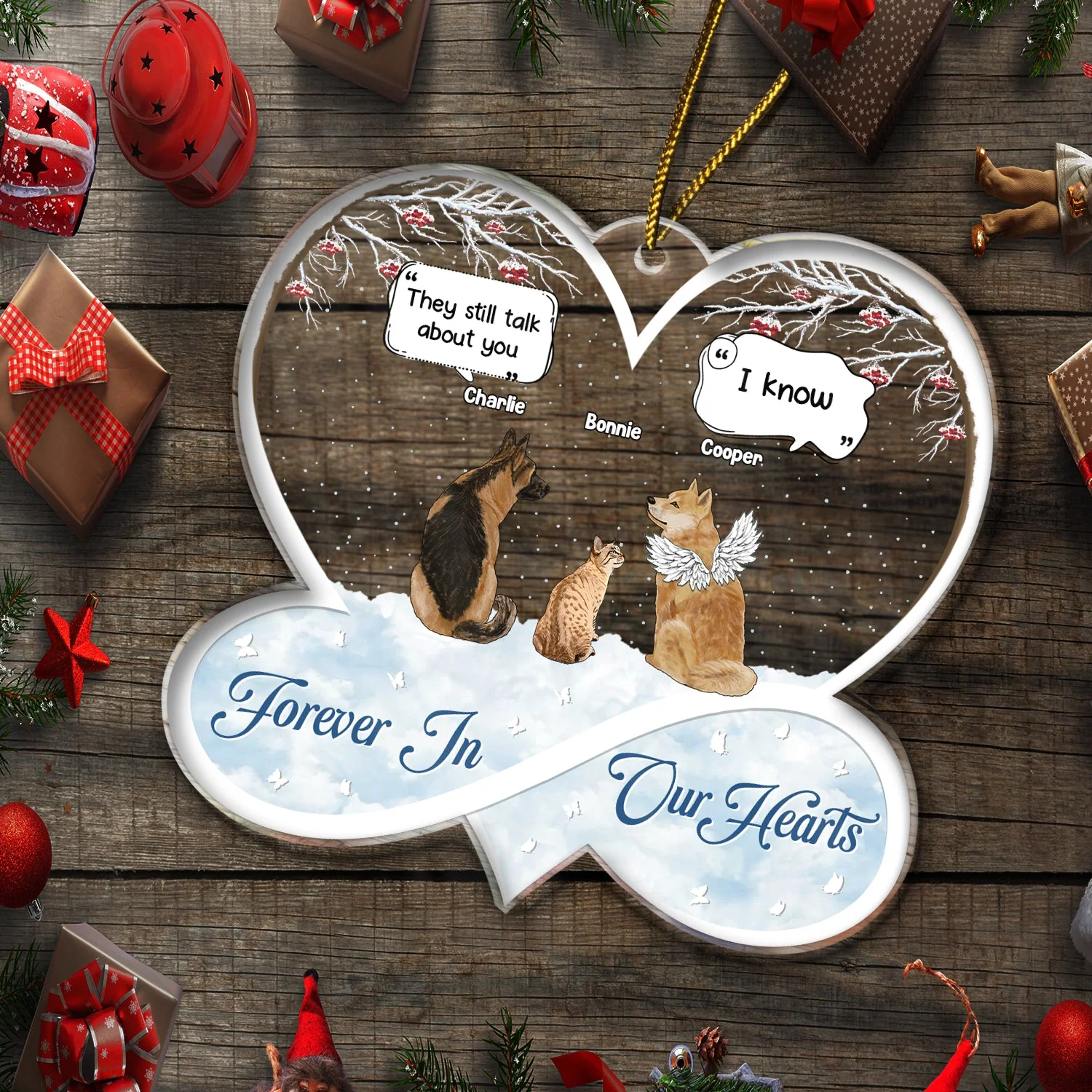 Christmas Pet Memorial They Miss You - Gift For Pet Lovers - Personalized Custom Shaped Acrylic Ornament - Image 5