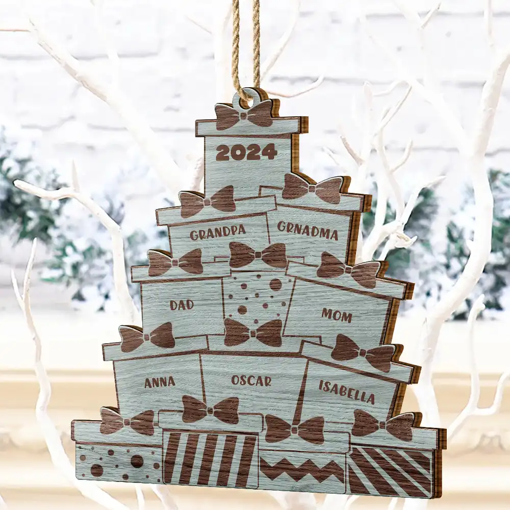 Christmas Presents - Personalized Wooden Cutout Ornament - Image 4