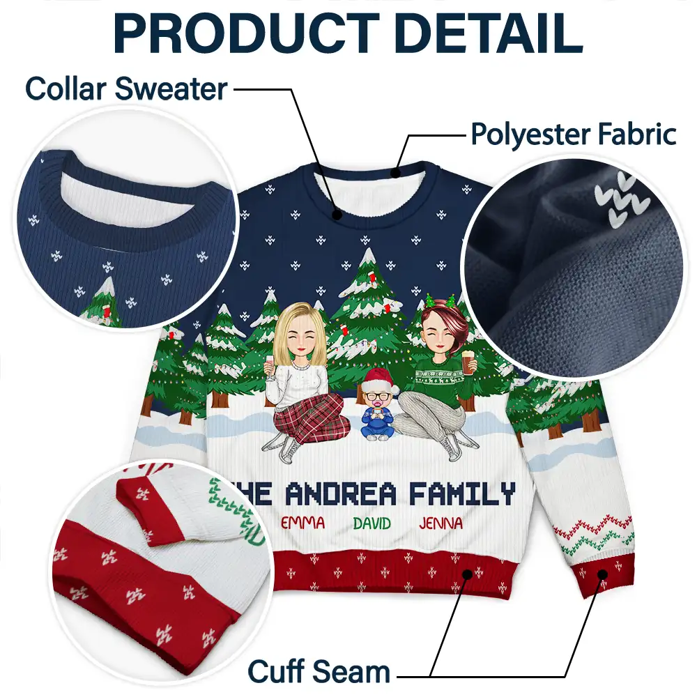 Christmas Pride Family In The Forest A Whole Lot Of Love - Personalized Unisex Ugly Sweater - Image 6