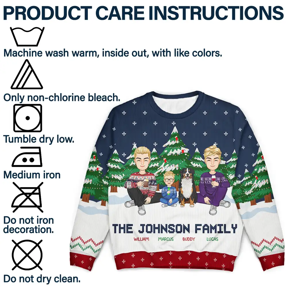 Christmas Pride Family In The Forest A Whole Lot Of Love - Personalized Unisex Ugly Sweater - Image 7