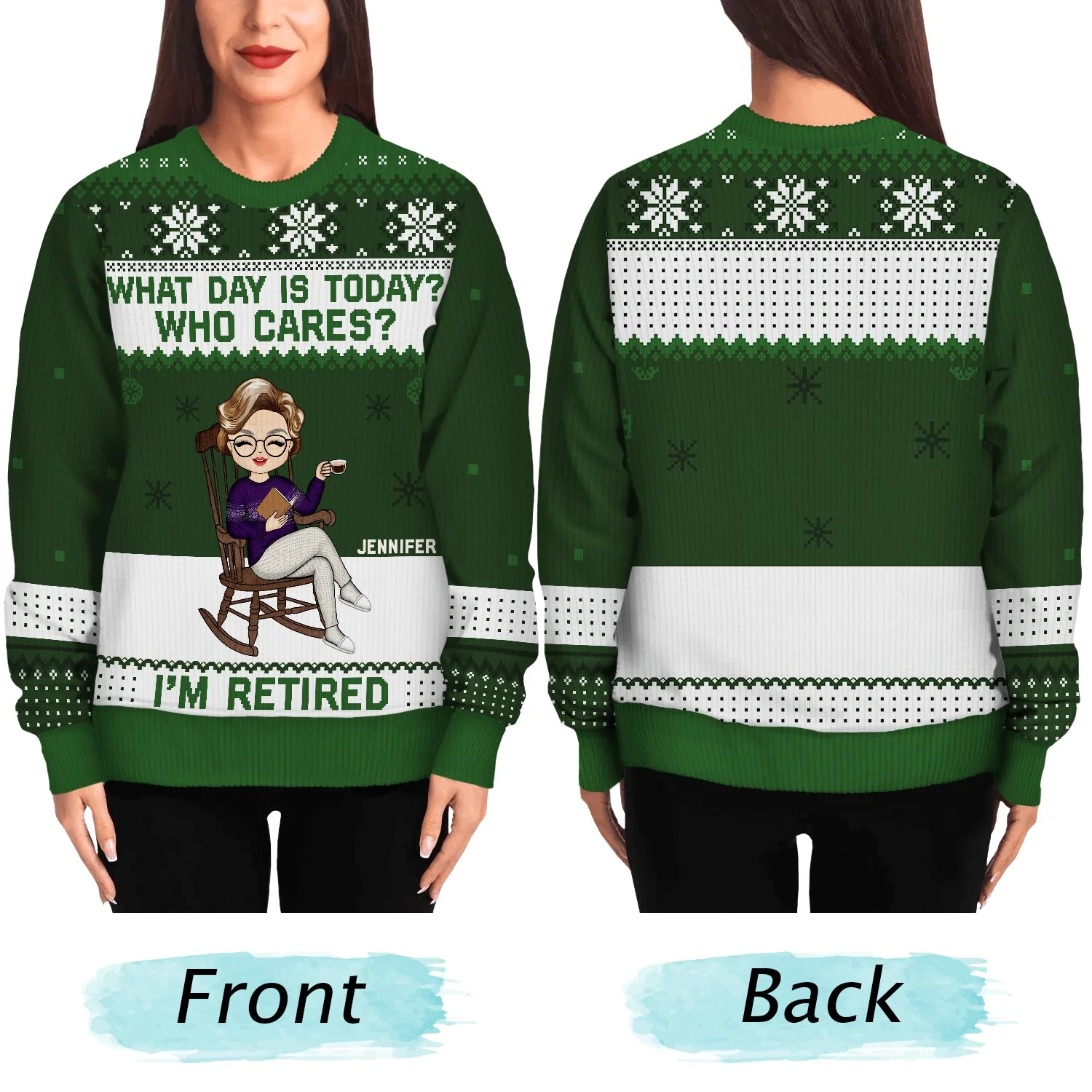Christmas Retired What Day Is Today - Gift For Retiree - Personalized Unisex Ugly Sweater - Image 5