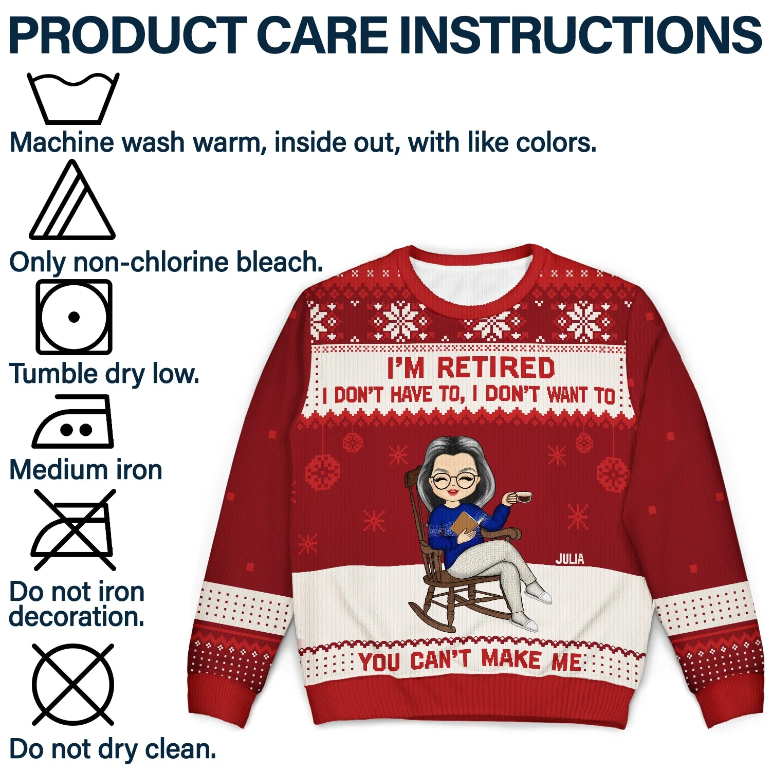 Christmas Retired What Day Is Today - Gift For Retiree - Personalized Unisex Ugly Sweater - Image 7
