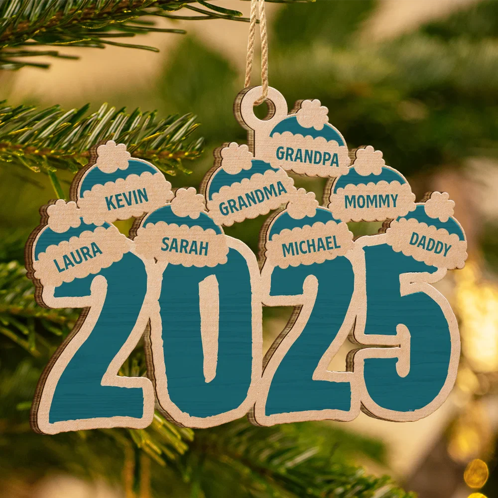 Christmas Santa Hats - Personalized Wooden Cutout Ornament - Image 3