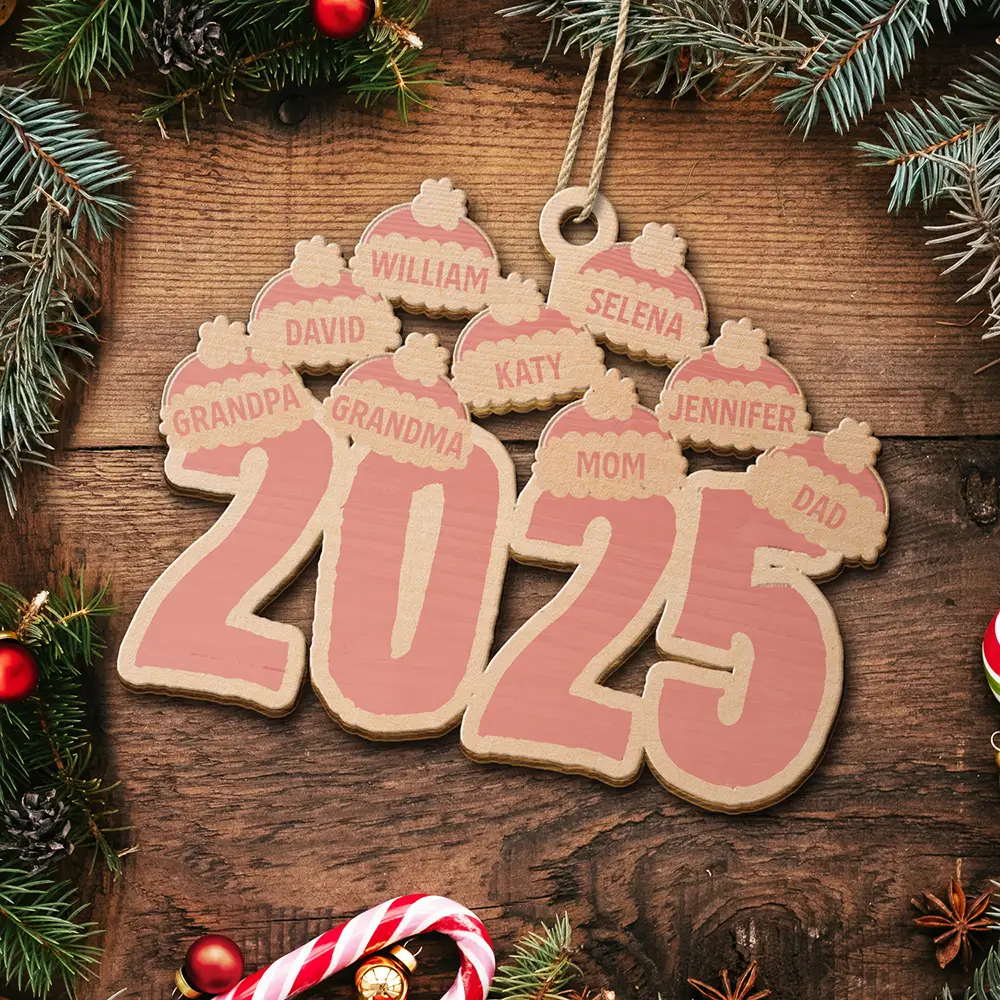 Christmas Santa Hats - Personalized Wooden Cutout Ornament - Image 5