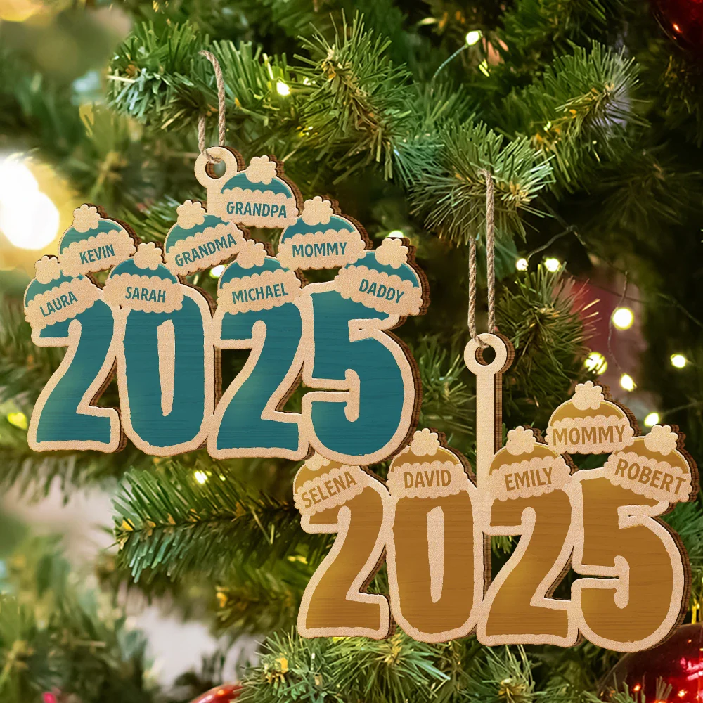 Christmas Santa Hats - Personalized Wooden Cutout Ornament - Image 6