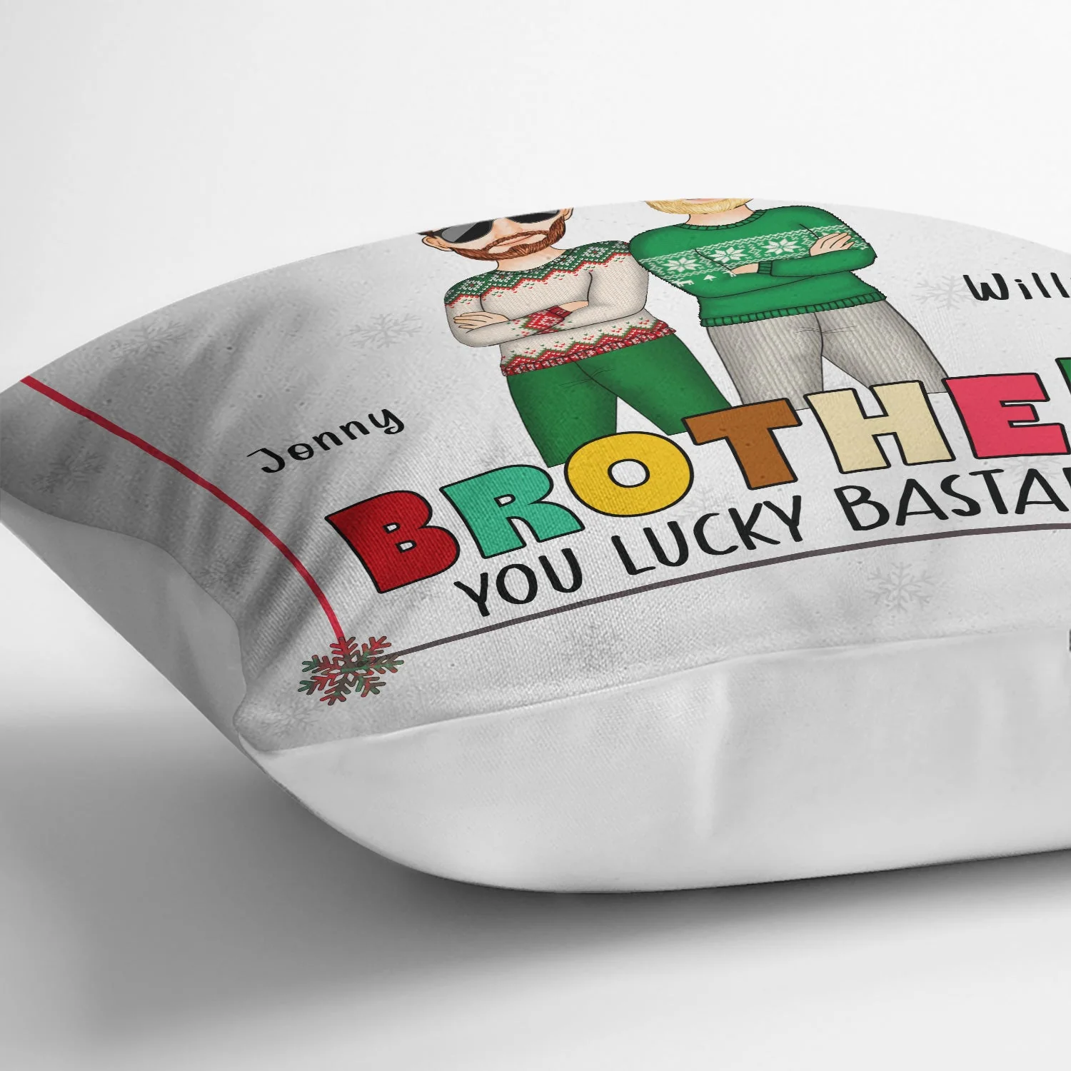 Christmas Sibling Congrats On Being My Brother - Gift For Sibling - Personalized Pillow - Image 3