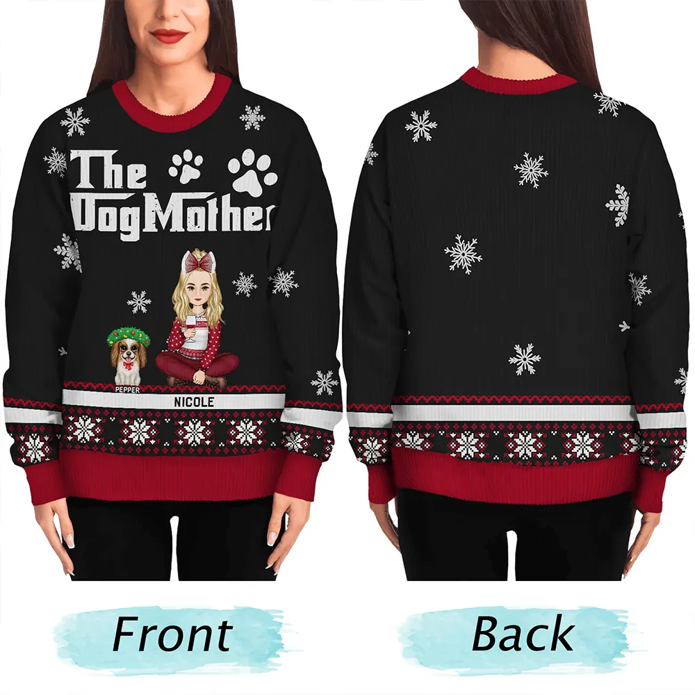 Christmas The Dogmother The Dogfather - Personalized Unisex Ugly Sweater - Image 5