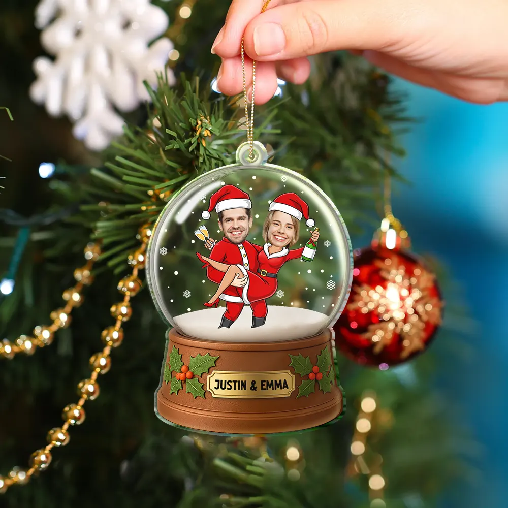 Christmas Together In Holiday Costume - Personalized Custom Shaped Acrylic Ornament - Image 5