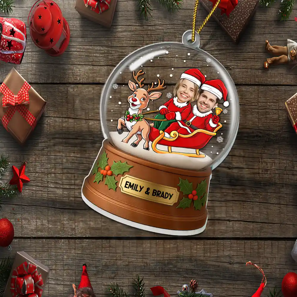 Christmas Together In Holiday Costume - Personalized Custom Shaped Acrylic Ornament - Image 6