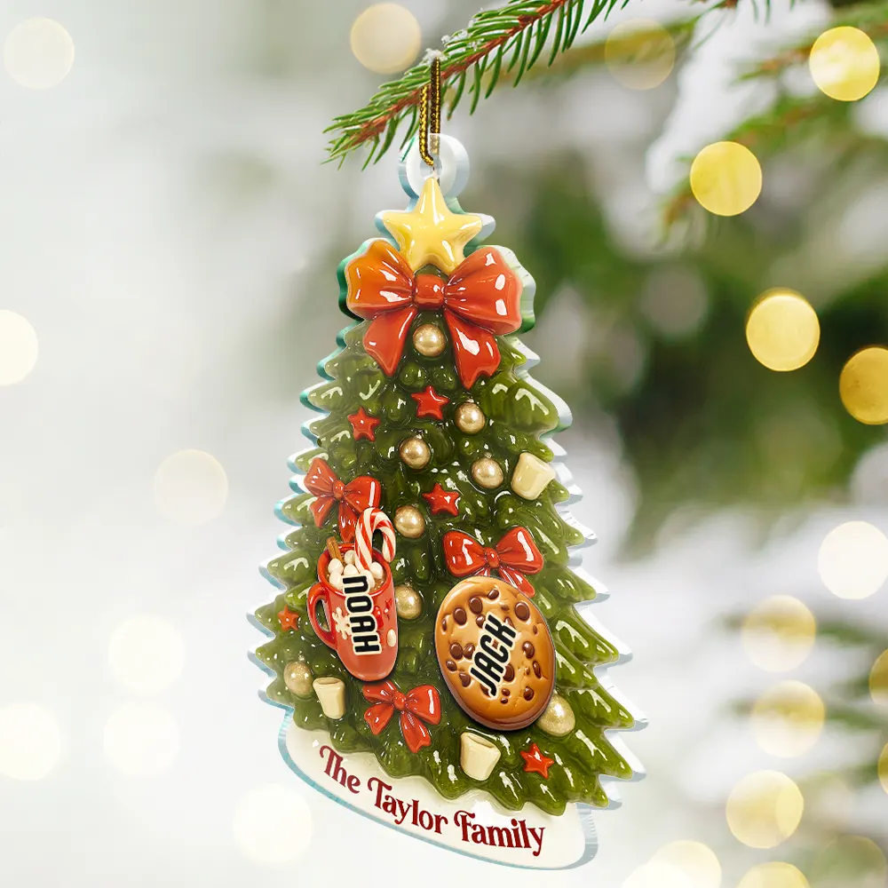 Christmas Tree Hanging Chilling - Personalized Custom Shaped Acrylic Ornament - Image 2