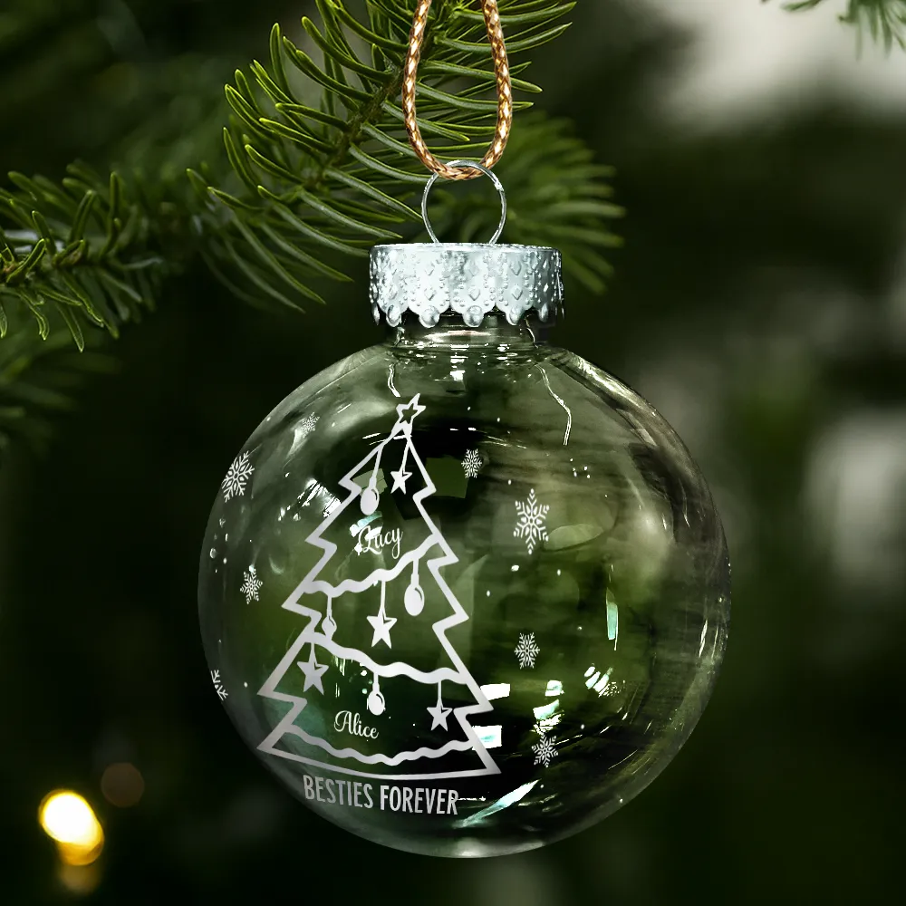 Christmas Tree With Names - Personalized Ball Ornament - Image 2