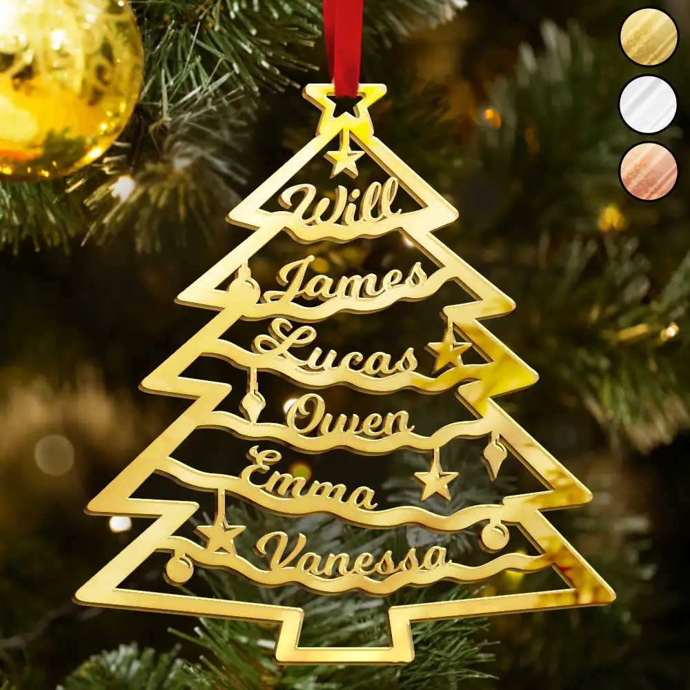 Christmas Tree With Names - Personalized DIY Mirror Acrylic Ornament