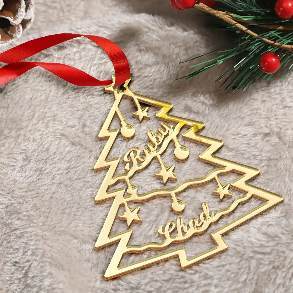 Christmas Tree With Names - Personalized DIY Mirror Acrylic Ornament - Image 3