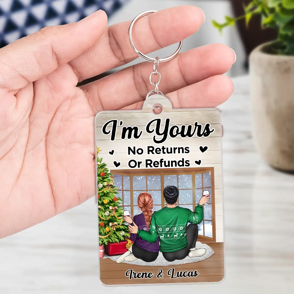 Christmas Version Couple Favorite Song I'm Yours No Returns QR Code - Personalized Acrylic Keychain - Image 5